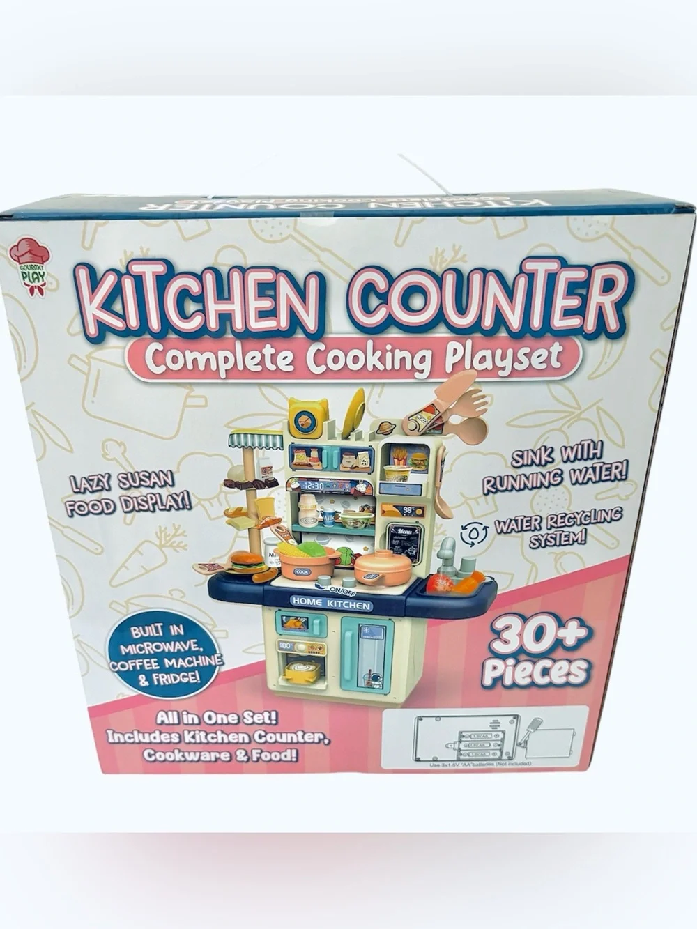 Kitchen Counter Complete Cooking Playset Toy — 30+ Pieces
